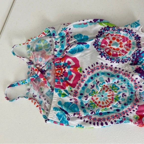 EUC |‎ Children’s Place girl’s multicolor butterfly tank skirt set 12-18 months - Picture 4 of 8